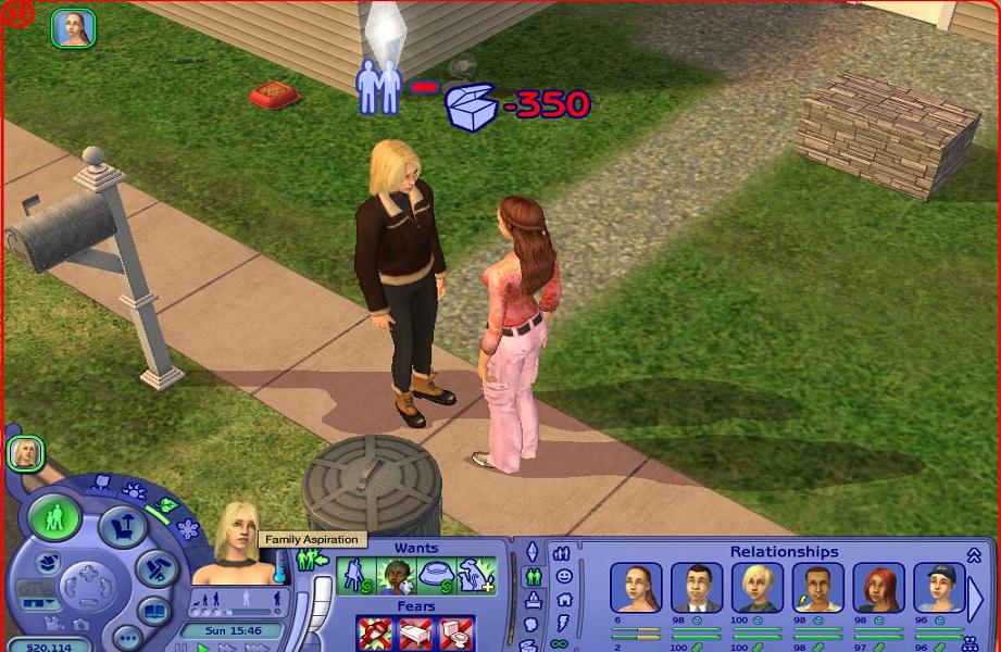 The Sims Relationship Panel